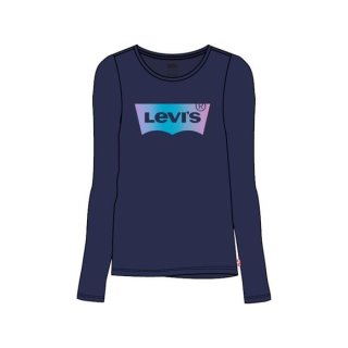 Levis Mädchen langarm-shirt navy mit schimmerndem Logo 4ea126